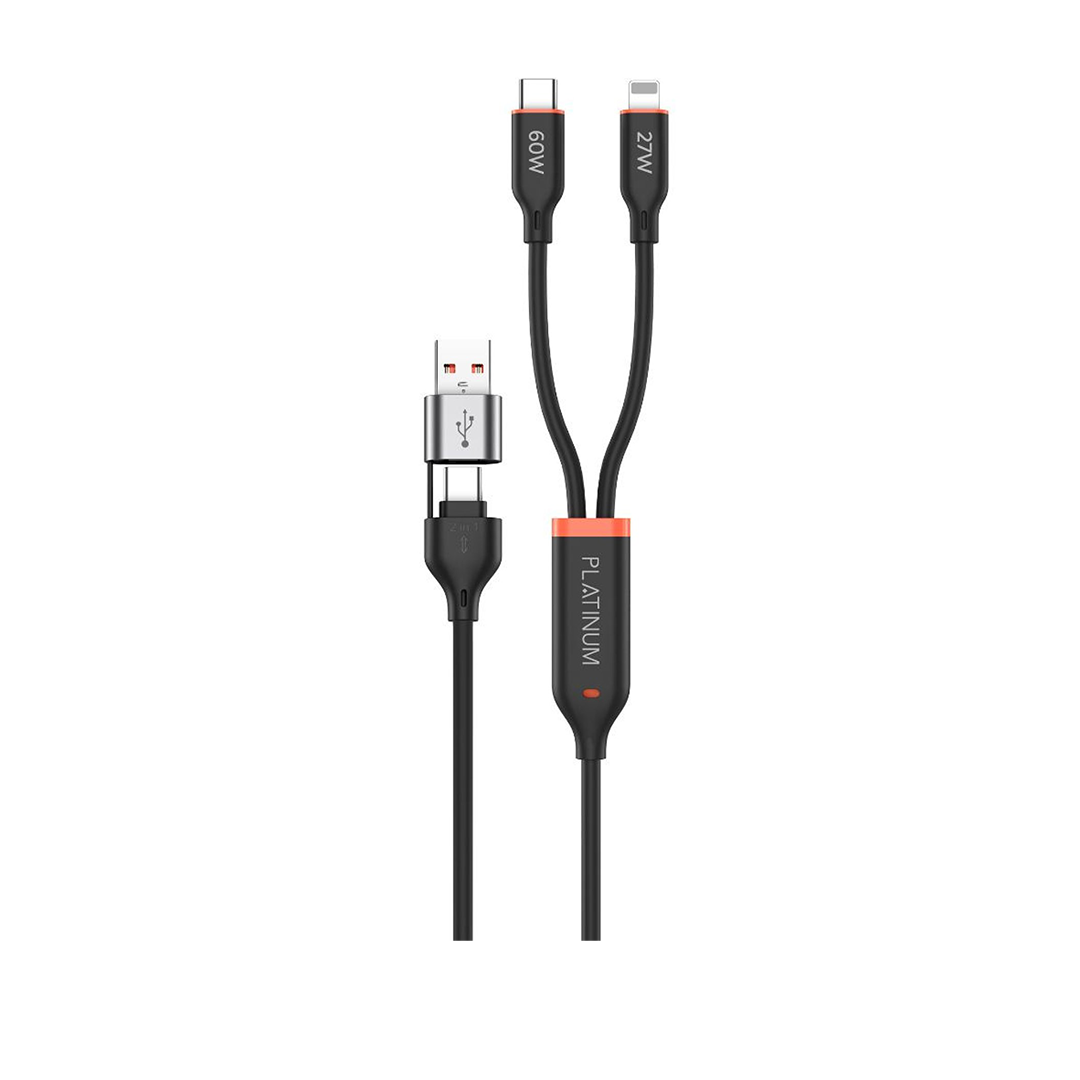 Platinum VITAL Series 2in1 PD Cable 1.2M - Black - P-CBFLR2N1BK