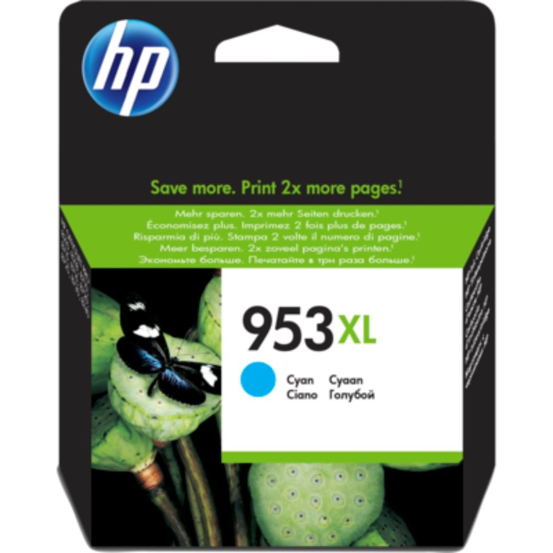 HP 953XL High Yield Cyan Original Ink Cartridge - F6U16AE