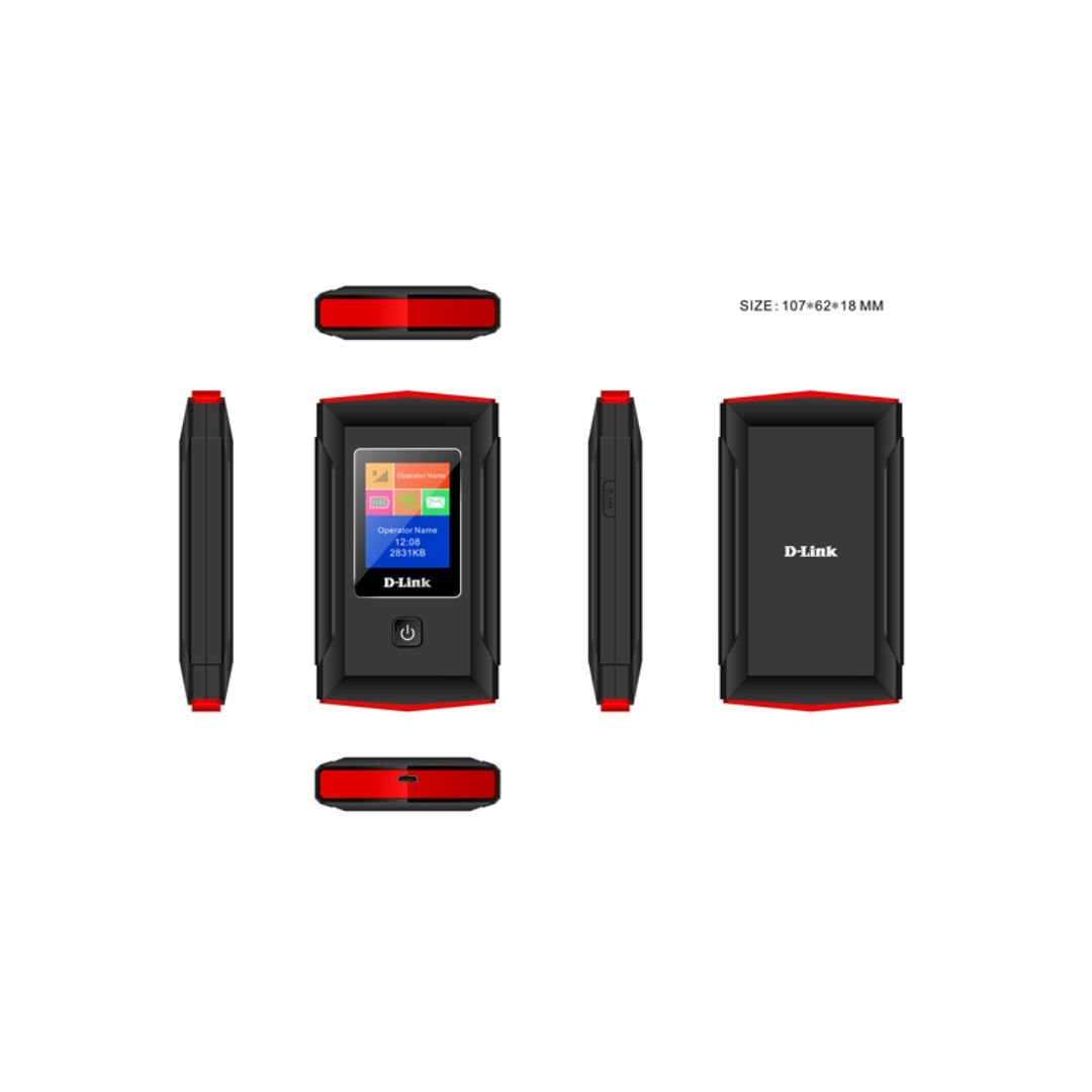  D-Link 4G Mifi with LCD,150 Mbps, 3000Mah, red - DWR-932M/A2