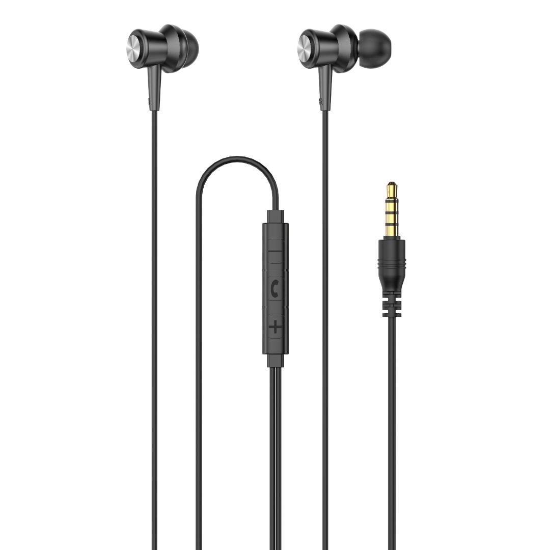 Platinum Echo Series Metal Wired Earphone - Black - P-EMWEPHBK