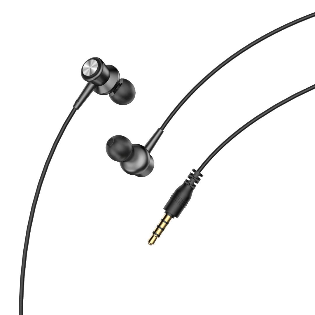 Platinum Echo Series Metal Wired Earphone - Black - P-EMWEPHBK