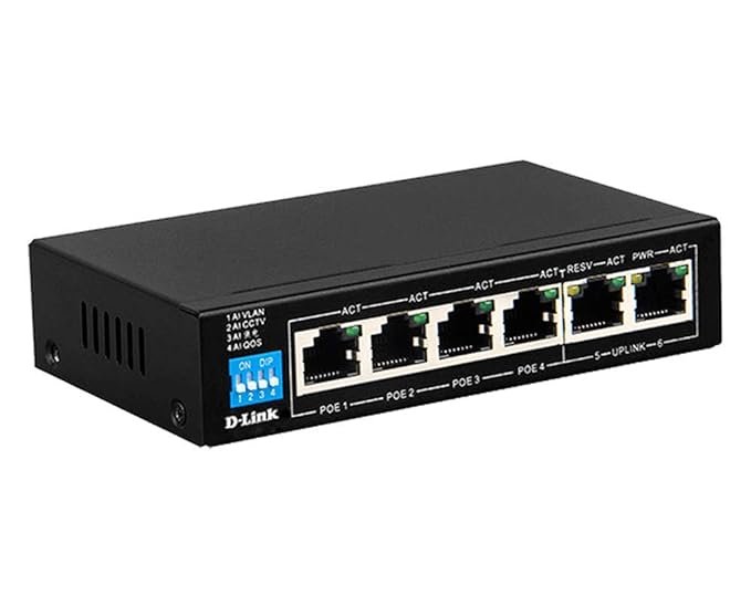 D-Link 6 port Long Range PoE switch - DES-F1006P-E - DES-F1006P-E