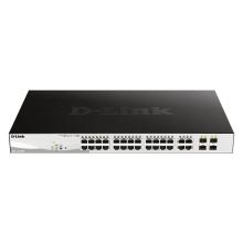 24-Port 10/100/1000BaseT PoE + 4 Combo 1000BaseT/SFP ports Web Smart Switch, 193W PoE budget - DGS-1210-28P