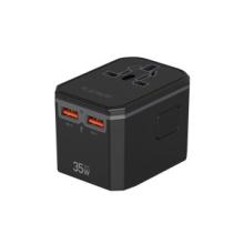 Platinum VITAL Series Universal Travel Adapter PD 35W + QCx2- Black - P-UTAPD35WBK