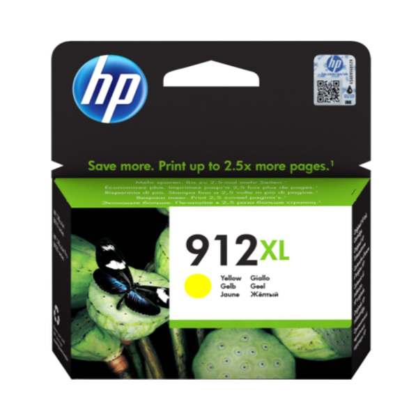 HP 912XL High Yield Yellow Original Ink Cartridge - 3YL83AE