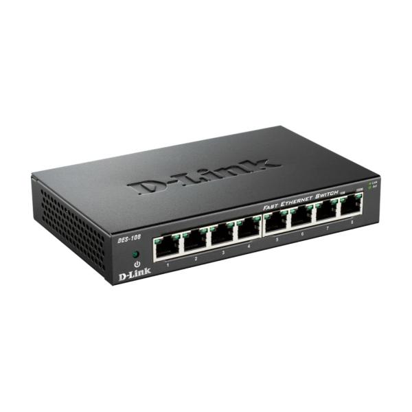 D-Link 8 port/10/100m Unmanaged Switch metal - DES-108/B