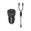 Platinum FLARE Series Mini Car Charger PD 48W + 2in1 Cable 60W - Black - P-COMFLCLA2N1